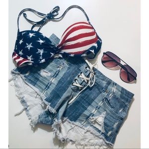 Xhilaration American Flag push up bikini top (M)